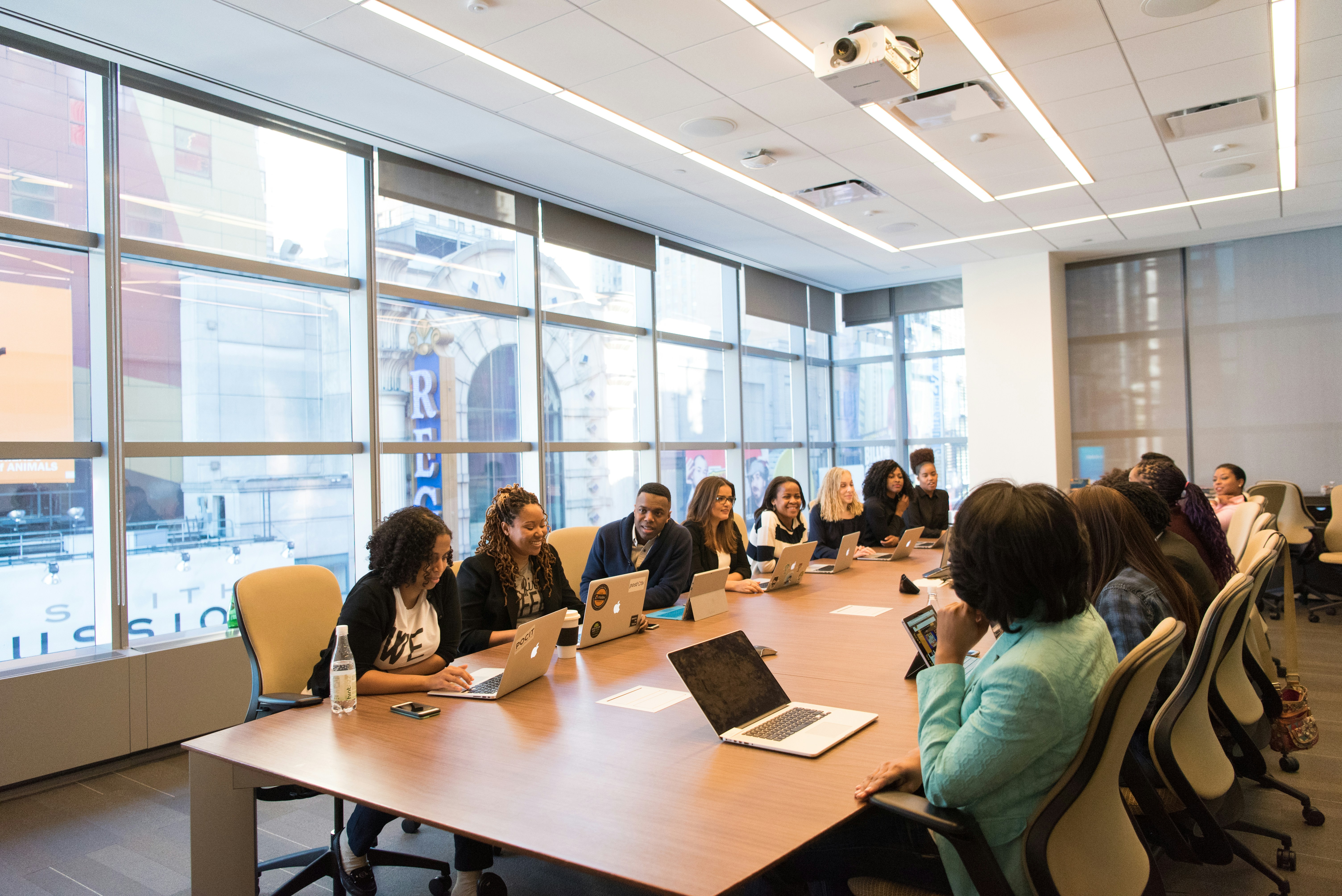 Investment team in boardroom